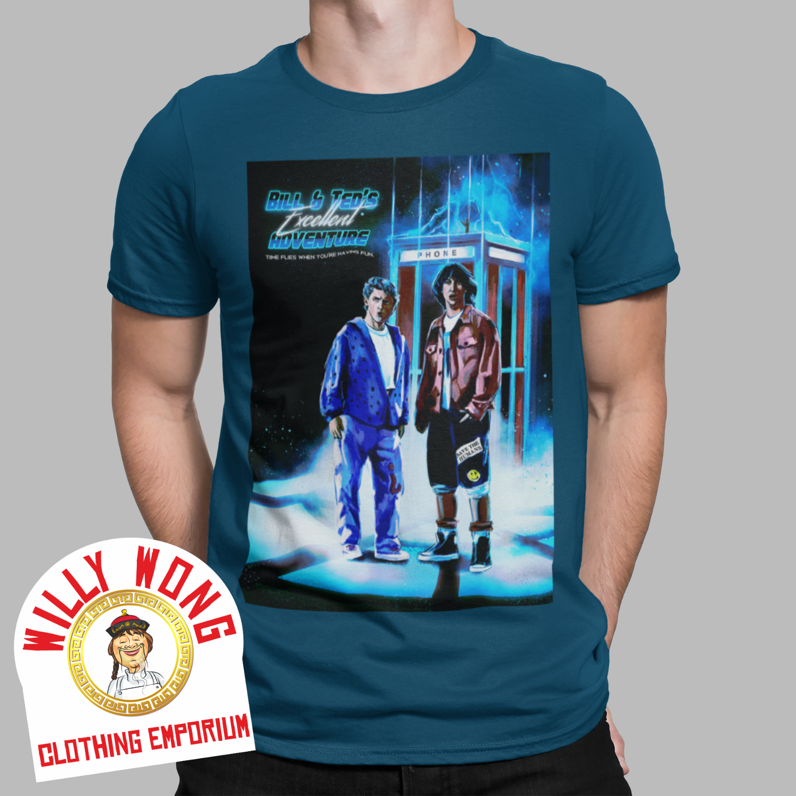 ALTRA T shirt Bill & Ted essere eccellenti l'uno con l'altro Wyld Stayns blu retrò