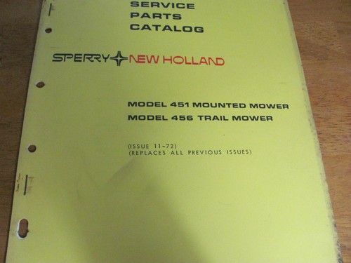 Catálogo de piezas de servicio Sperry New Holland 5045122 modelo 451 y 456 cortacéspedes - Imagen 2 de 7