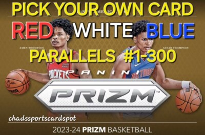  2023-24 Panini Prizm Basketball  Red  White  Blue PICK YOUR OWN CARD #1-300