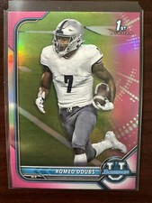 2022 Bowman University Pink Refractor #24 Romeo Doubs Nevada Wolf Pack