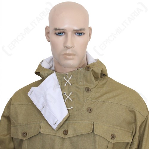 REVERSIBLE TAN CANVAS MOUNTAIN ANORAK - Repro WW2 German Gebirgsjager Jacket New - Picture 3 of 3