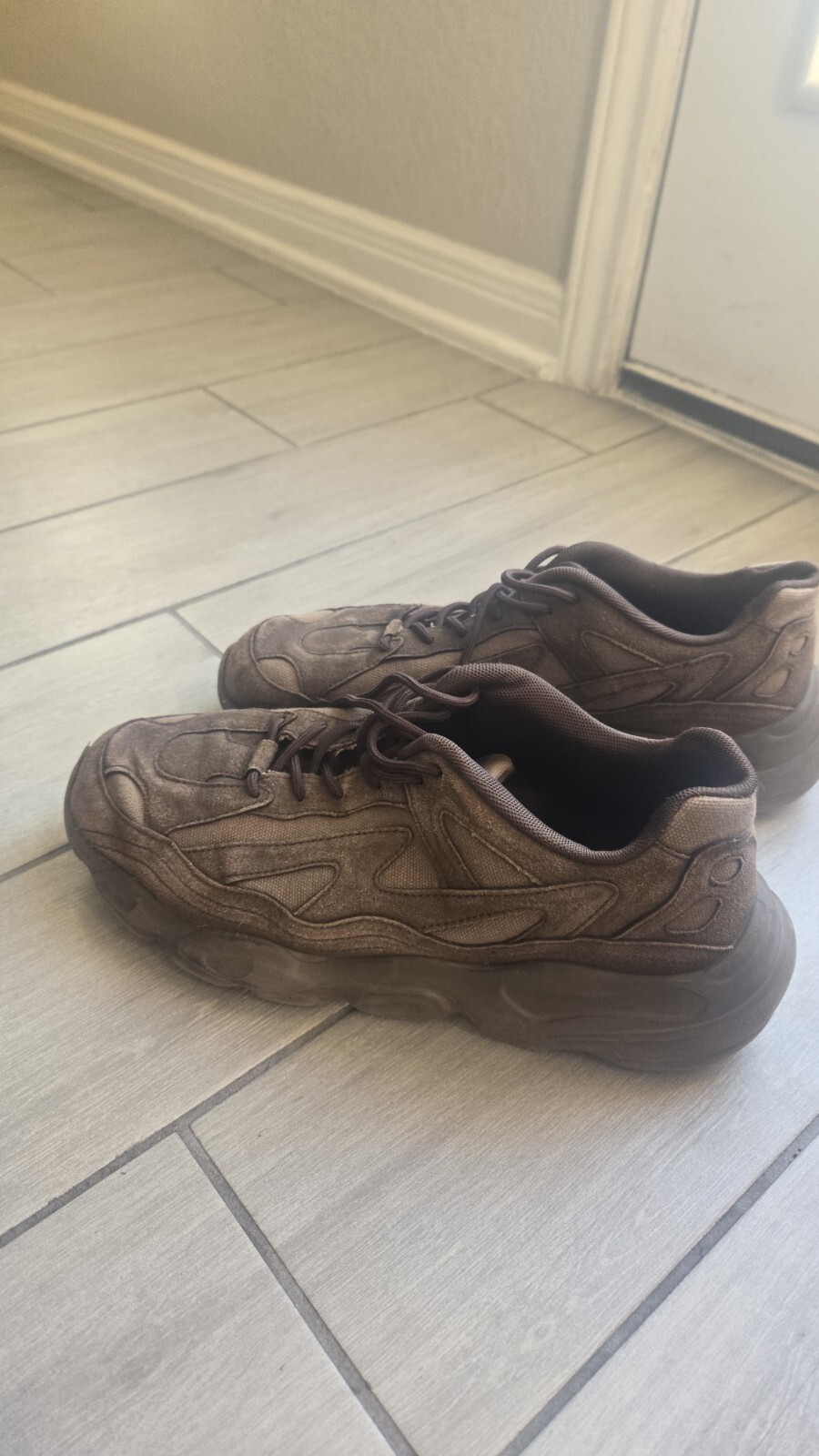 ASOS DESIGN sneakers in brown with chunky sole