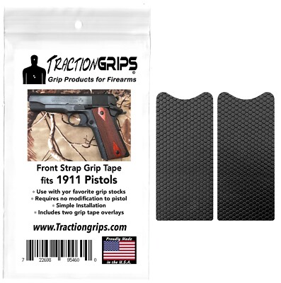 Tractiongrips dot pattern rubber grip tape for full size 1911 grips front strap
