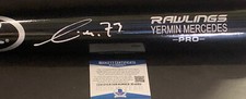 Yermin Mercedes Giants White Sox Autographed Signed ENGRAVED Bat BECKETT COA .