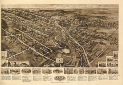 Panoramic Map of Goshen NY 16x24