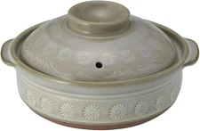 Ginpo Touki Japanese Donabe for 1-2 People Mishima Flower Pot No. 7 Bankoyaki JP
