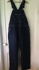 Mens Round House Denim Bib Overalls Blue Workwear Rockabilly Carpenter 38W X 29L