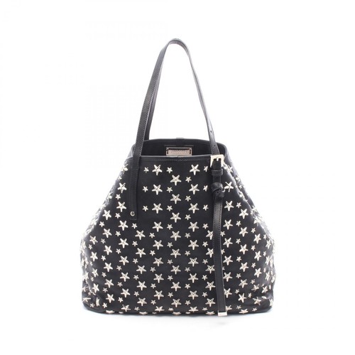 Jimmy Choo SASHA M Star Studs Tote Bag, Women's, Leather, Black, Used