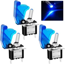 3Pcs Rocker Toggle Switch 12V 20A Heavy Duty Racing Car Automotive Auto Blue