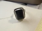BLACK ONYX NATURAL GEMSTONE 925 STERLING SILVER HANDMADE JEWELRY RING Size 9