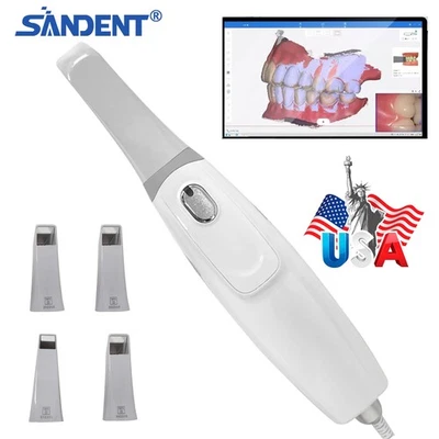 SANDENT Dental Intra-oral Scanner 3D Real-time Display w/ AI Scanning Software+4 Tips US