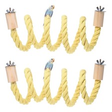 2 Pcs Bird Rope Perch Swing Bird Stand Rope Perch 47 Inch Yellow