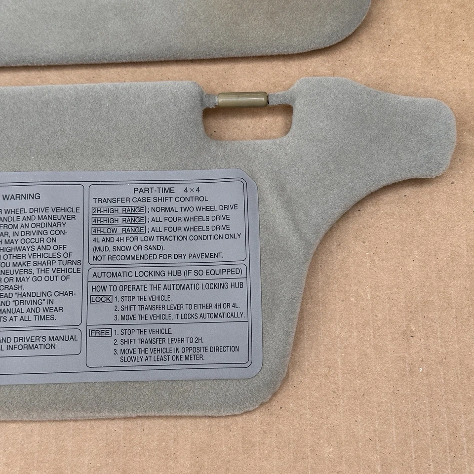 1992-1997 Isuzu Trooper/Acura SLX водитель пассажирский солнцезащитный козырек комплект серый OEM - Изображение 4 из 4