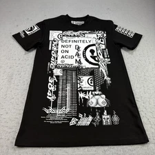 NEO4IC Shirt Mens Medium Black Graphic Divine Synthesized Not On Acid Streetwear