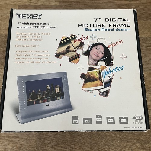 Texet 7” Digital Picture Frame Silver Metal Design - Photo 16/19