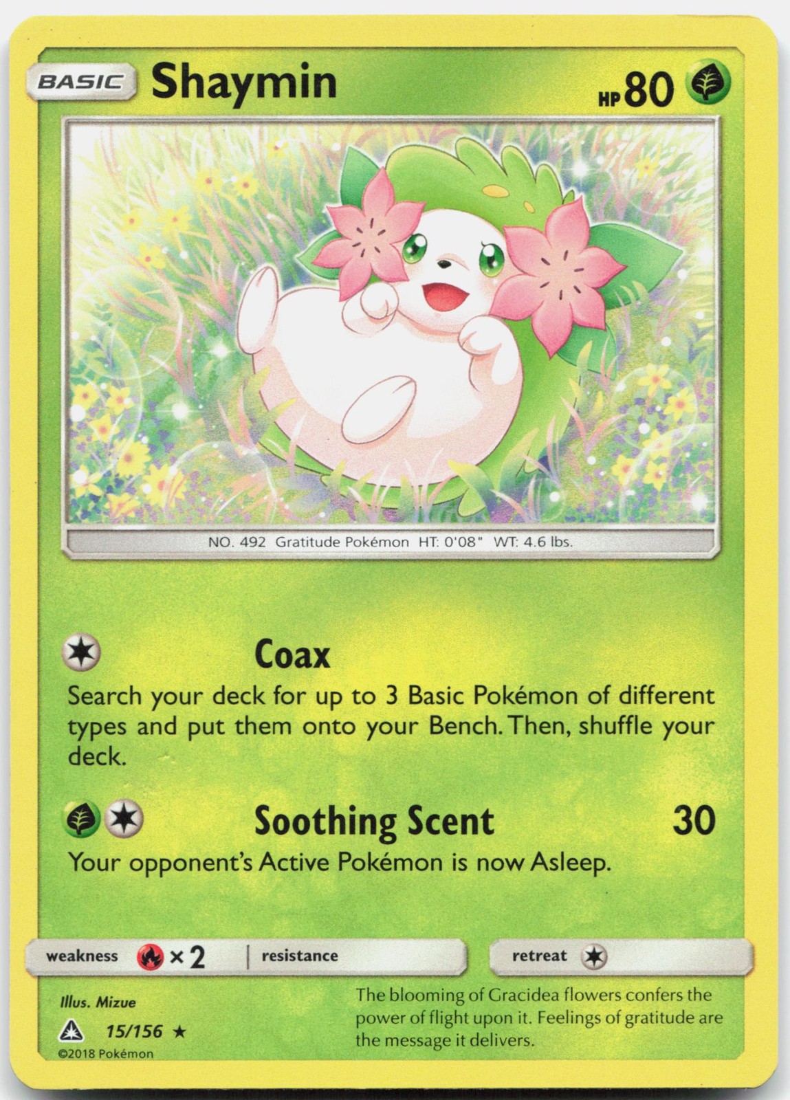 Shaymin Rare Ultra Prism Holo 15/156 LP Pokemon Holo