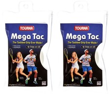 Tourna Mega Tac 10 Grips, 99 cm x 25 mm - White 2-Pack 