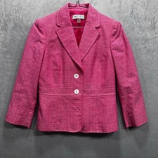 Kasper Women s Two Button Long Sleeve Pink Blazer Size 6P Tweed Work Wear