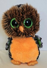 2015 Retired Ty Beanie Boos Midnight Owl Halloween Plush Stuffed Toy with Tag 9”