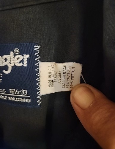 CAMISA VAQUERA WRANGLER PARA HOMBRE WESTERN PERLA NEGRA A PRESIÓN... MEDIANA... HECHA EN EE. UU. - Imagen 2 de 3