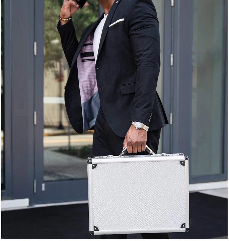 Executive 铝制公文包 加厚 便携式电脑 公文包 男式 硬壳 公文包 — 第 4/4 张图片