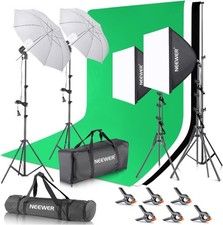 NEEWER Studio Lighting Set LED Softbox Backdrop Stand Kit