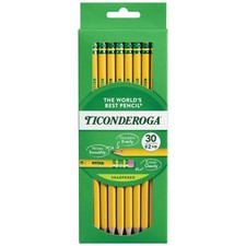 Ticonderoga Wood-Cased Pencils, Pre-Sharpened, 30 Count Pack of 1 , Yellow