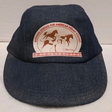 Vintage 90s Running Strong for American Indian Youth Denim Snapback Hat USA Made