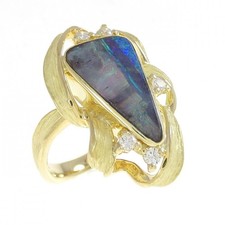 Authentic K18YG Boulder Opal Ring 3.01CT 260-008-116-3908