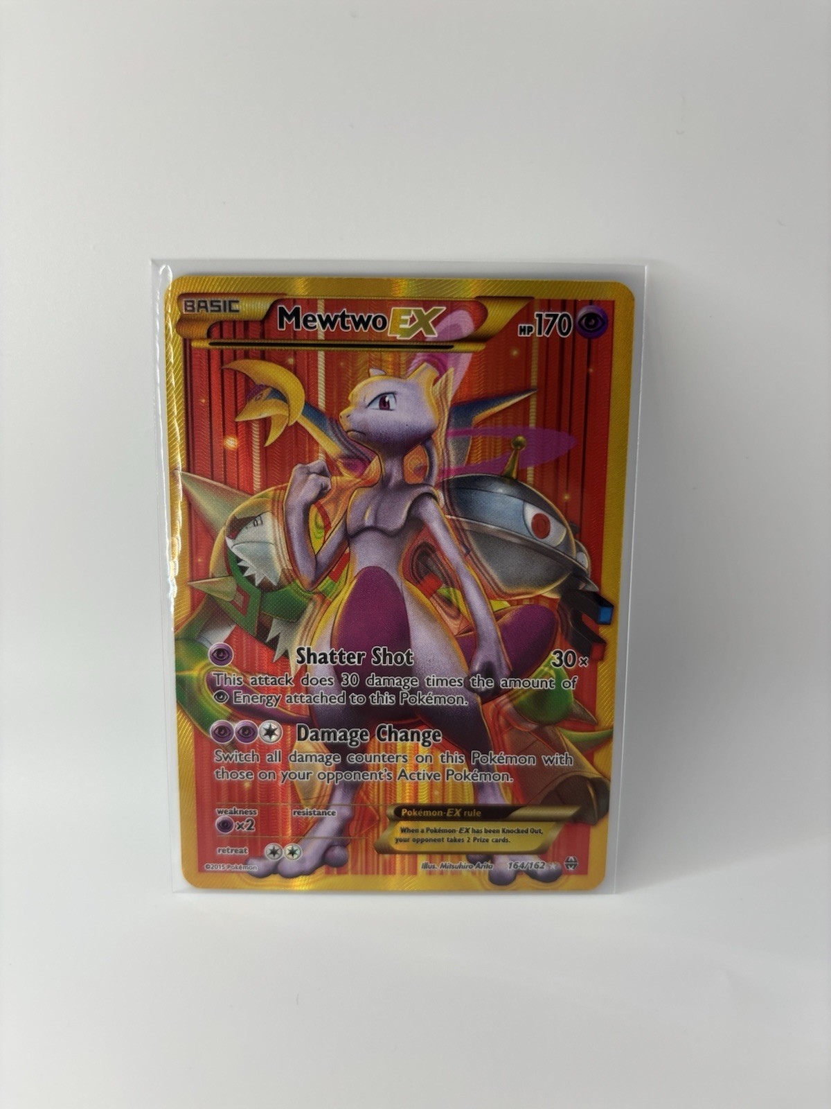 Pokémon Mewtwo EX TCG Full Art Holo Rare Card Breakthrough-Secret NM 164/162