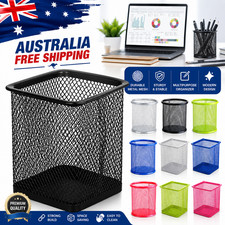 Desk Tidy Mesh Pen Pot Holder Pencil Stationery Office Organiser Storage Case AU