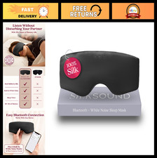 100 Mulberry Silk Bluetooth Sleep Mask - Skin-Friendly Eyemask with Headphones,