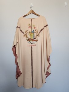 Antique Hand Embroidered Chasuble and Stole