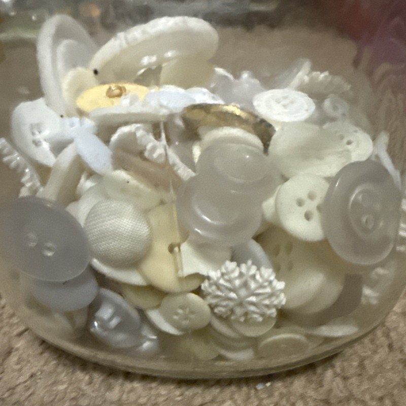 Jar Of Primarily White Buttons