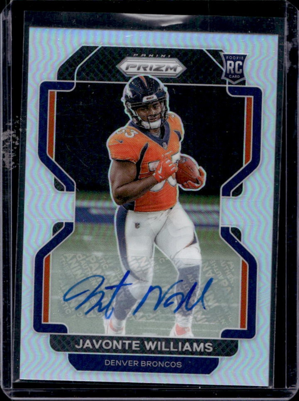 2021 Prizm Javonte Williams Rookie Auto RC Silver #345 Broncos