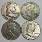 Ben Franklin SiIver Half DolIars 90% SiIver Lot of 4