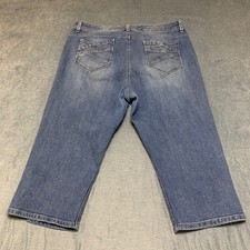 Gloria Vanderbilt The Perfect Fit Capri Jeans Womens 16 36x20 Blue Denim Stretch