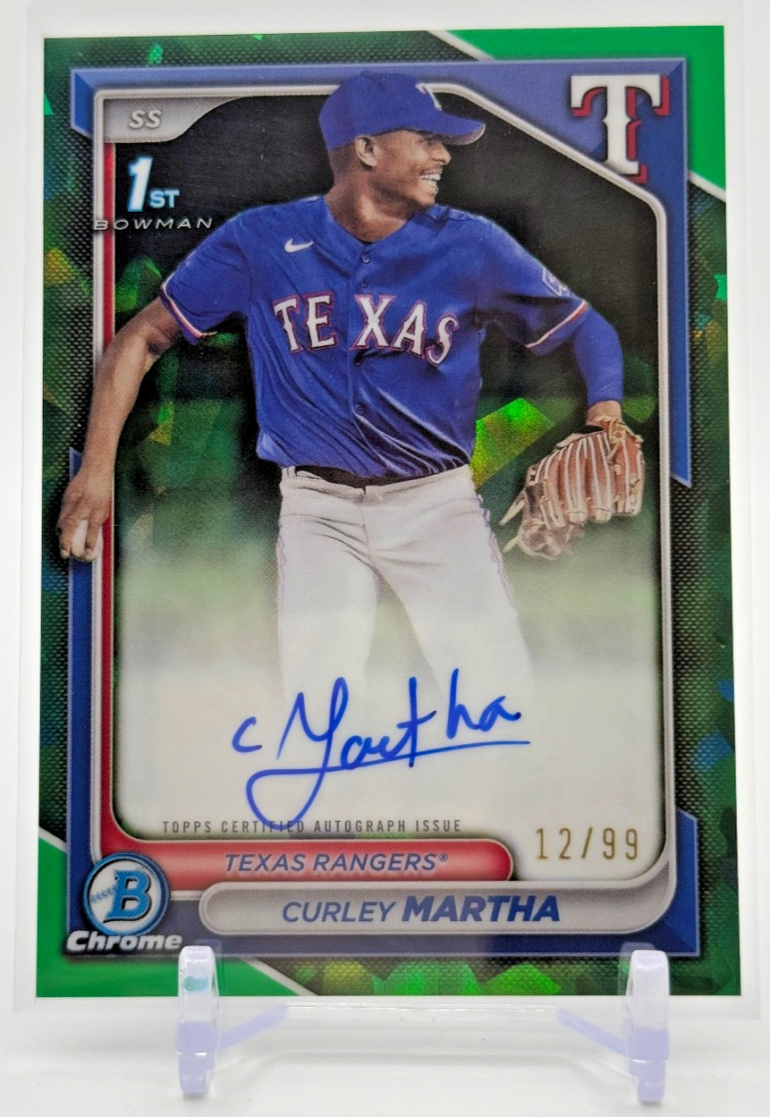 2024 Bowman 1st Chrome GREEN SAPPHIRE AUTO/99 Curley Martha Rangers #CSPA-CM