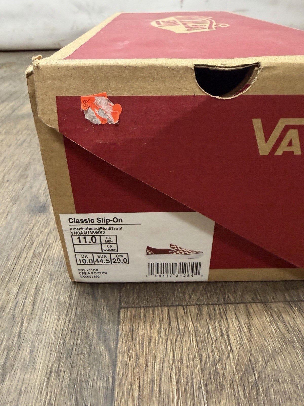 Size 11 - VANS Classic Slip-On Checkerboard Picnt/Trwht VN0A4U38WS2