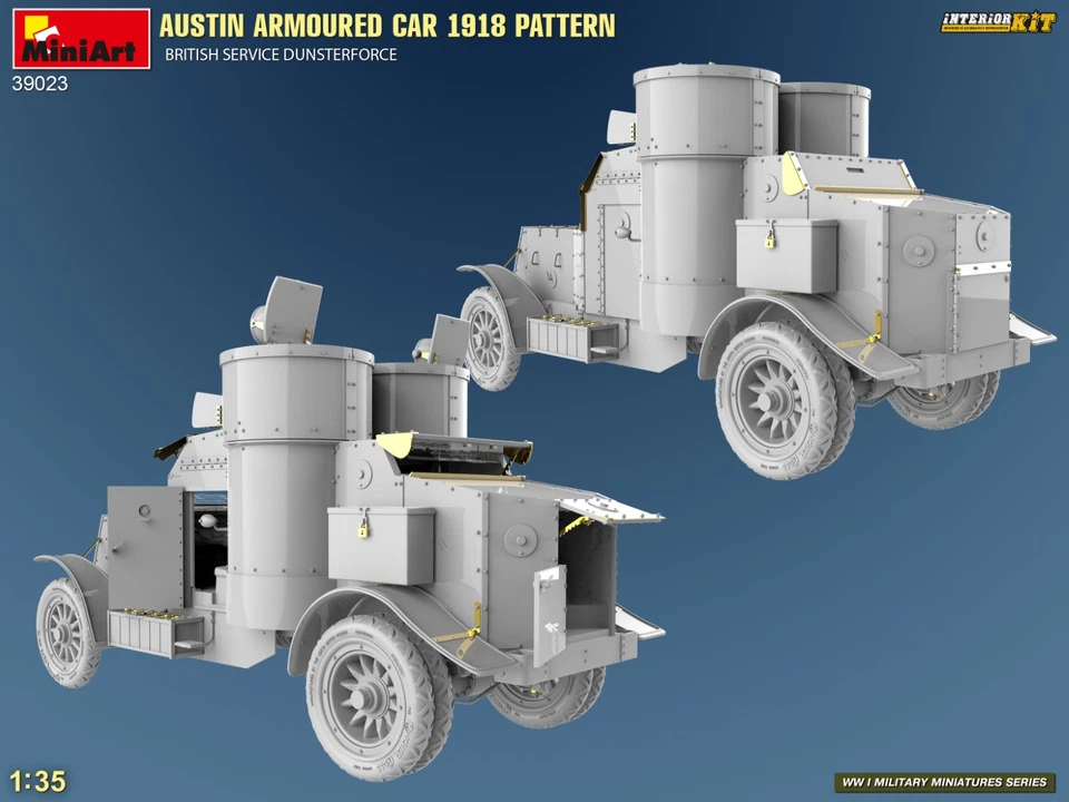Modellino militare 1/35 austin armoured car 1918 pattern. miniart 39023 - Immagine 3 di 4
