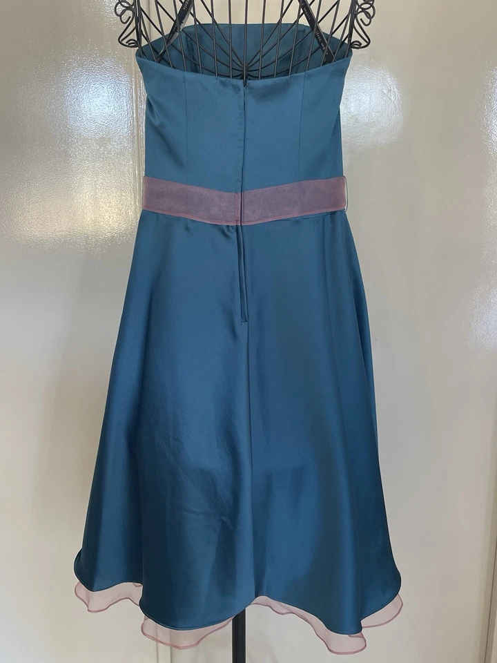 "ALFRED ANGELO Size 10 WOMENS FORMAL DRESS Cocktail Dress Jade And Pink - image 3 of 4