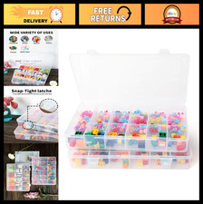 2 PCS Clear Plastic Organizer Box with Adjustable Dividers, 18 Grids Jewelry Sto