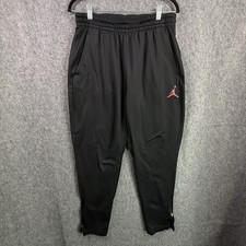 Jordan Jumpman Logo Front Sweatpants Boys Size XL THERMA FIT Ankle Zip Black