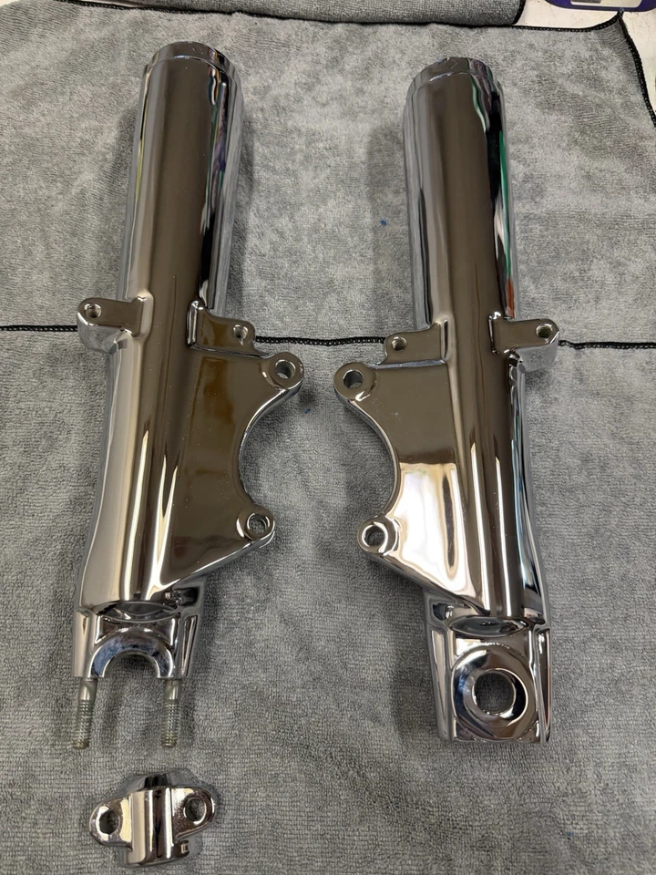 Harley PATAS DE HORQUILLA CROMADAS PATAS DE HORQUILLA TOURING 1986 A 1999 EXCAVADORA venta directa Foto 3 de 4