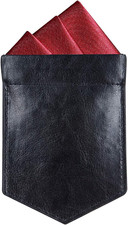 Pocket Square Holder Leather Slim Pocket Square Holder for Men'S Suit Handkerchi