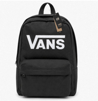 Vans Black Logo Backpack School Book Bag Travel Daypack 16'' NWT Unisex