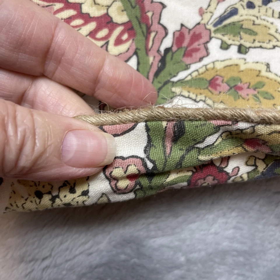 2 Pottery Barn Pillow Covers Florentine Paisley Jute Trim Border 22"x22" Ornate - Image 3 of 4