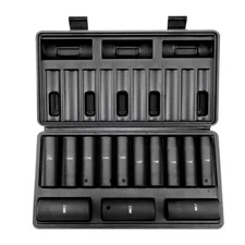 Impact Sockets Set 13pcs Metric 6-Point 1/2in Drive Bit Ratchet Tool Kit