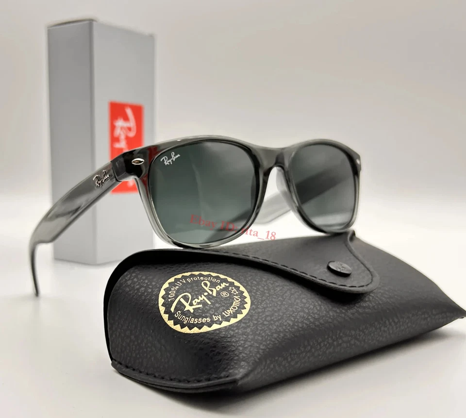 Ray-Ban Nuevo Wayfarer RB2132 64503R Gafas de sol 55 mm Azul Oscuro Lente Marco Gris UV Foto 3 de 4