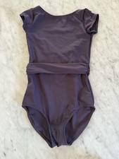 Move Dance Leotard Girls 10-11 Purple Cap Sleeve Belted Leotard So Cute 